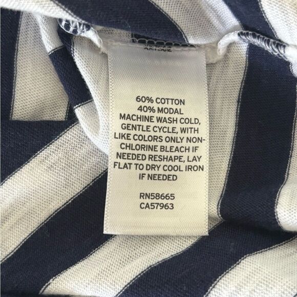 Classic Caslon Striped Navy and White Women's Scoop Neck Tee - Picture 3 of 5